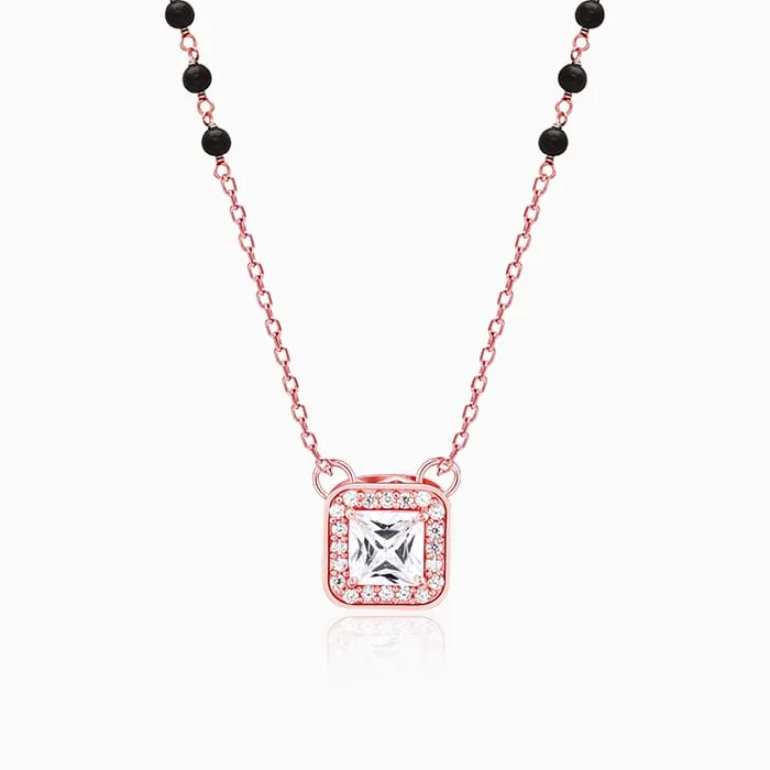 Rose Gold Love Square Mangalsutra Giva