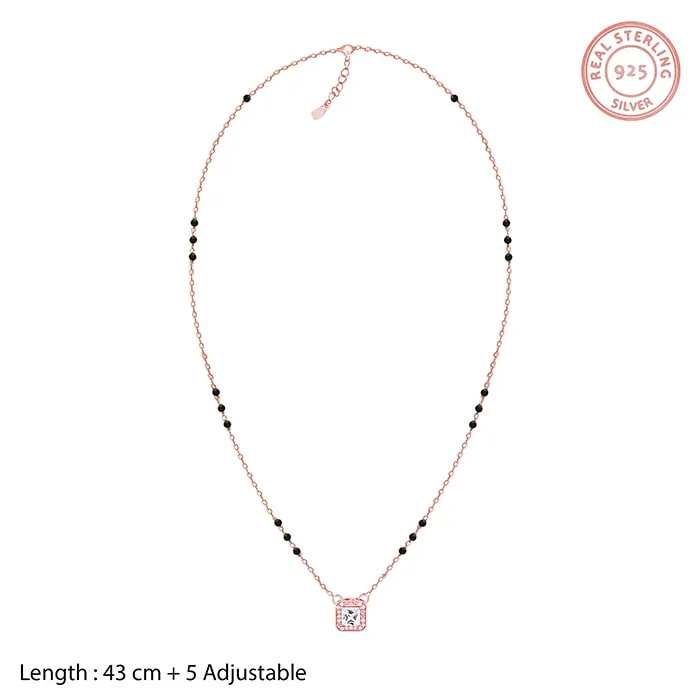 Rose Gold Love Square Mangalsutra Giva