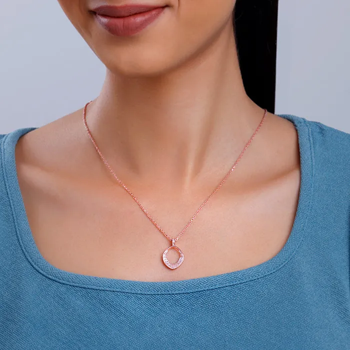 Rose Gold Lumina Pendant With Link Chain Giva