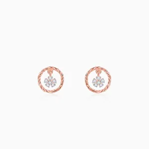 Rose Gold Magnolia Mist Diamond Earrings Giva