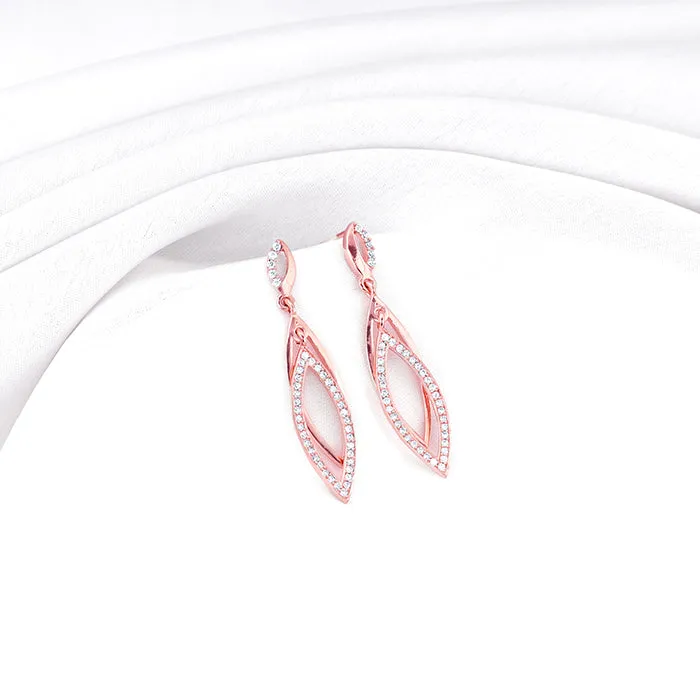 Rose Gold Majestic Marquise Danglers Giva