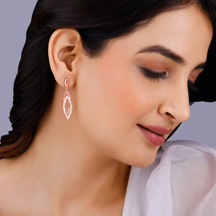 Rose Gold Majestic Marquise Danglers Giva