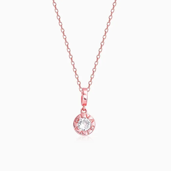 Rose Gold Minimal Zircon Pendant with Link Chain Giva