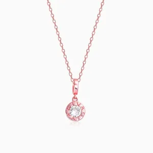 Rose Gold Minimal Zircon Pendant with Link Chain Giva