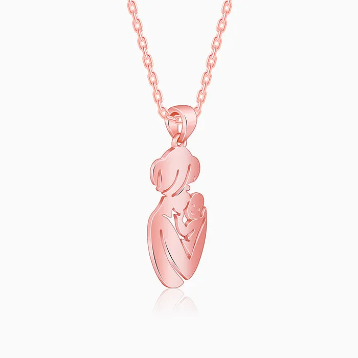 Rose Gold Mom's Embrace Pendant With Link Chain Giva