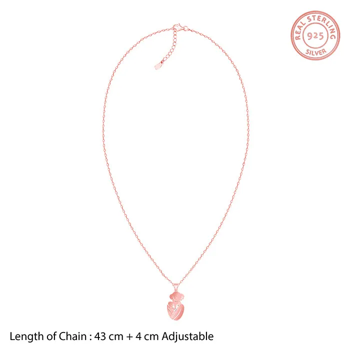 Rose Gold Mom's Embrace Pendant With Link Chain Giva