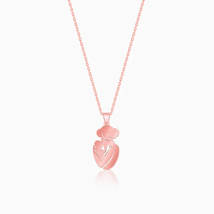 Rose Gold Mom's Embrace Pendant With Link Chain Giva