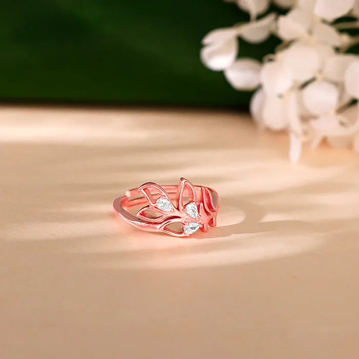 Rose Gold Mor Pankh Ring Giva