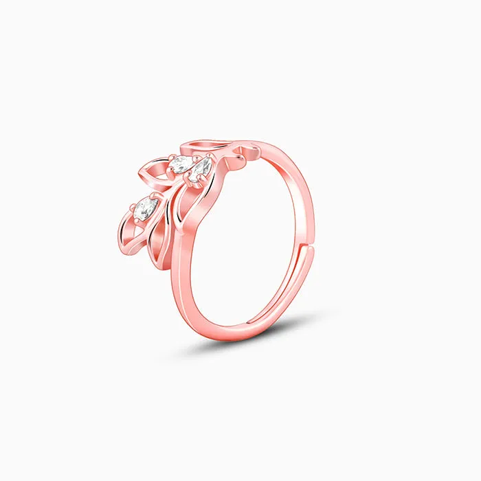 Rose Gold Mor Pankh Ring Giva