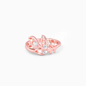 Rose Gold Mor Pankh Ring Giva