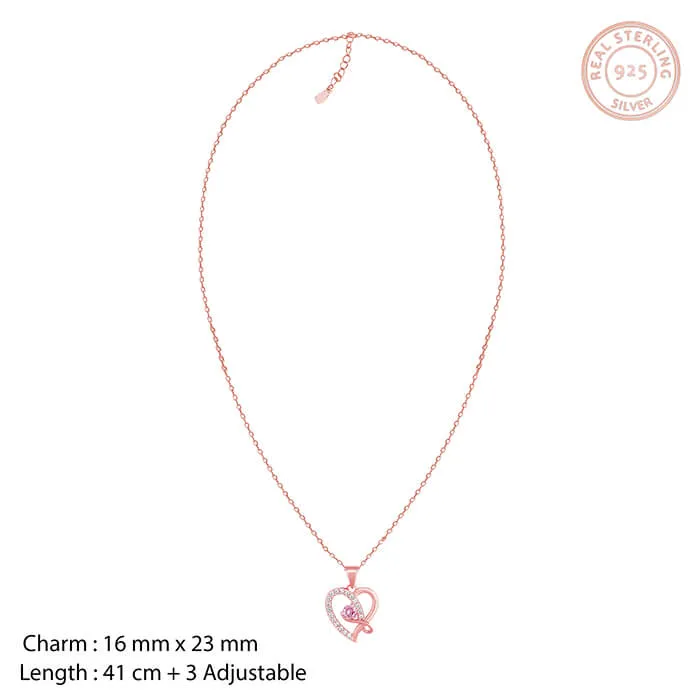 Rose Gold Music In My Heart Pendant with Link Chain Giva