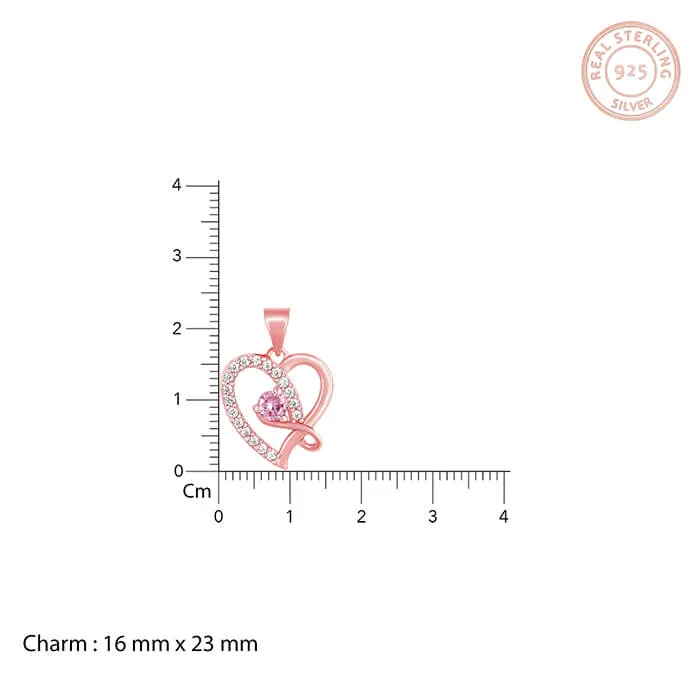 Rose Gold Music In My Heart Pendant with Link Chain Giva