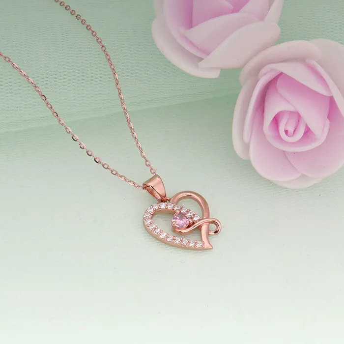 Rose Gold Music In My Heart Pendant with Link Chain Giva