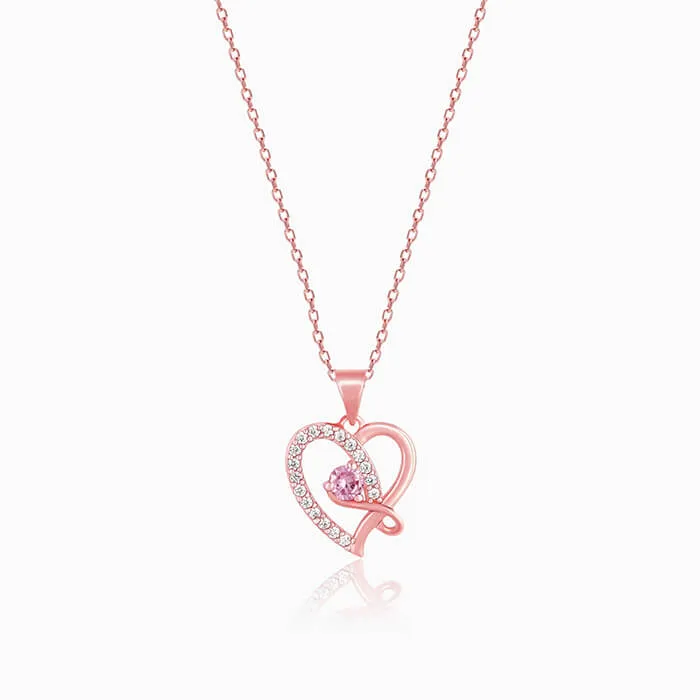 Rose Gold Music In My Heart Pendant with Link Chain Giva