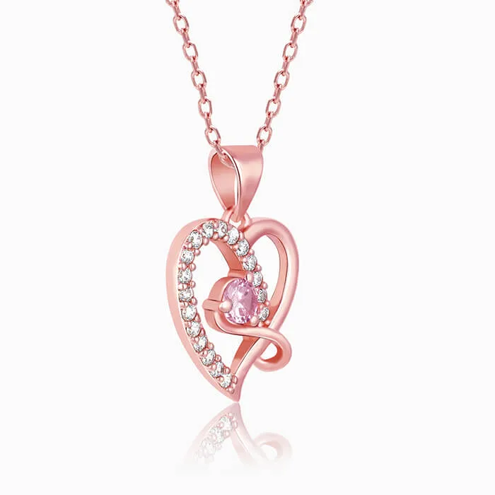 Rose Gold Music In My Heart Pendant with Link Chain Giva