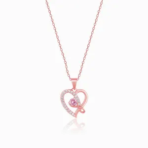 Rose Gold Music In My Heart Pendant with Link Chain Giva