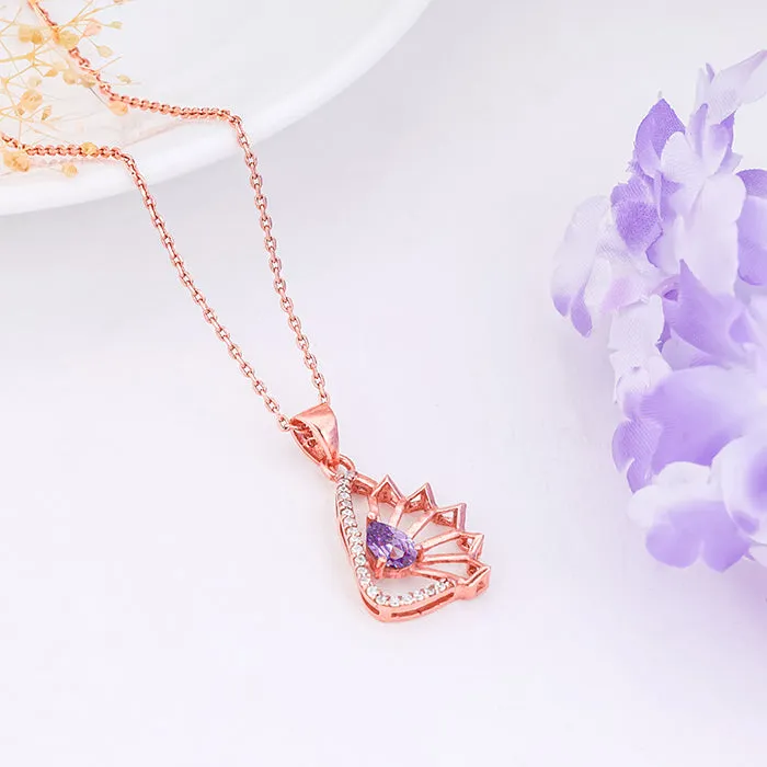 Rose Gold Notre Dame Pendant With Link Chain Giva