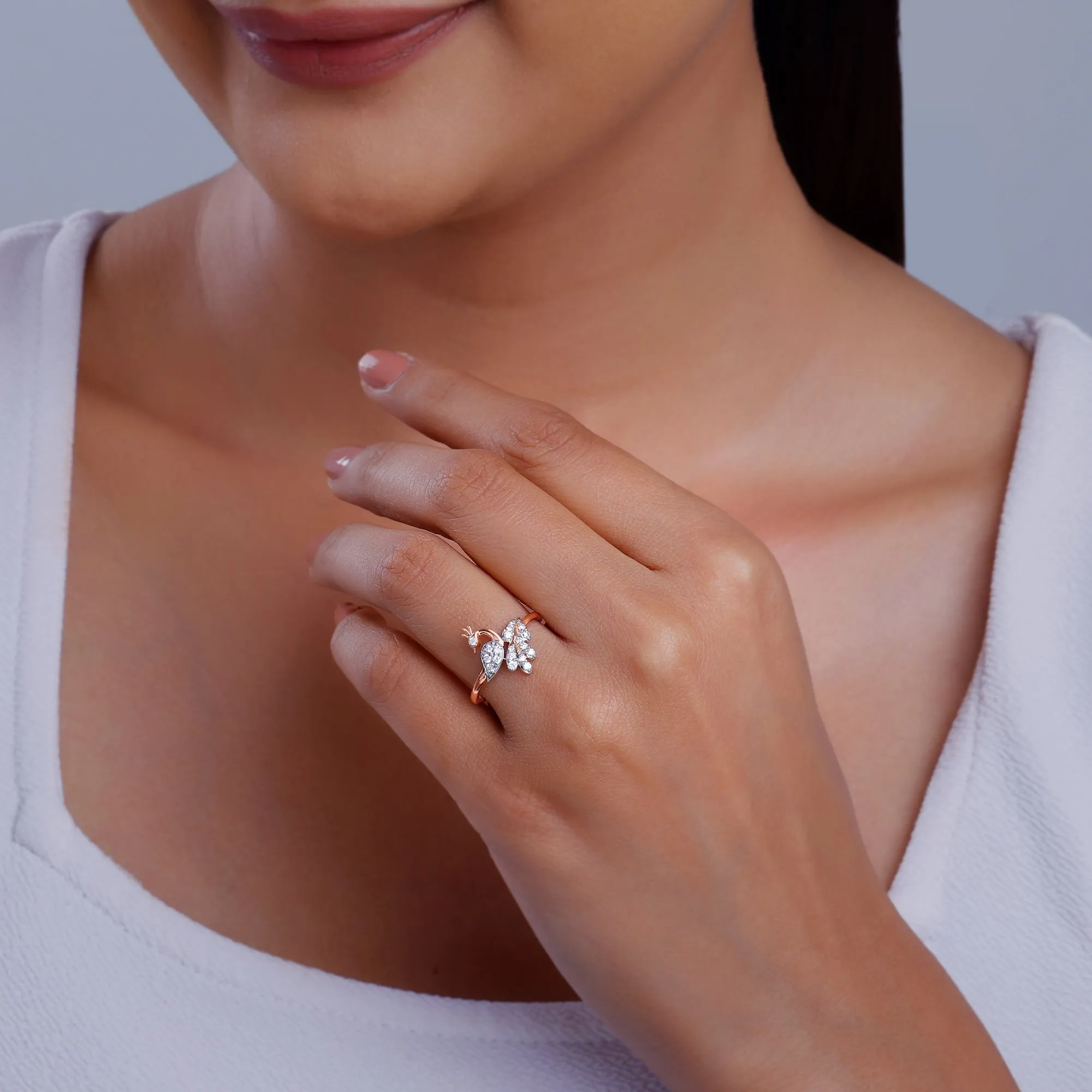 Rose Gold Peacock Diamond Ring Giva