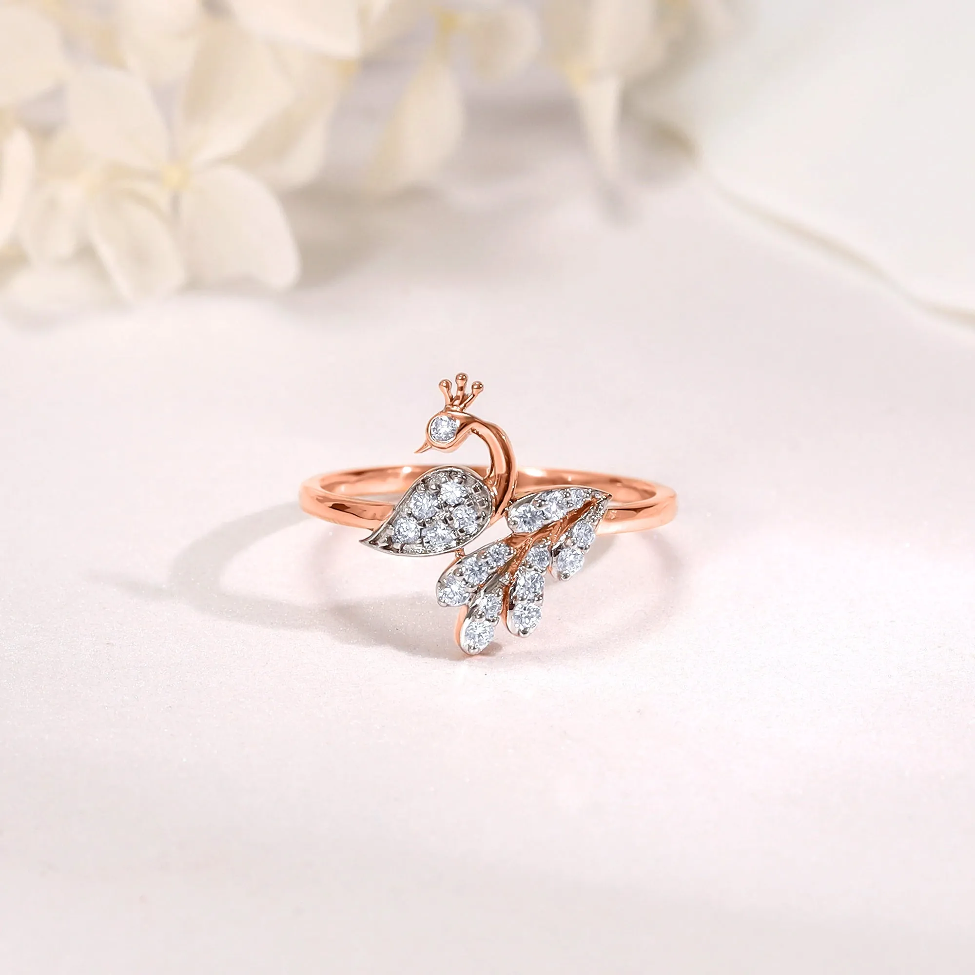 Rose Gold Peacock Diamond Ring Giva