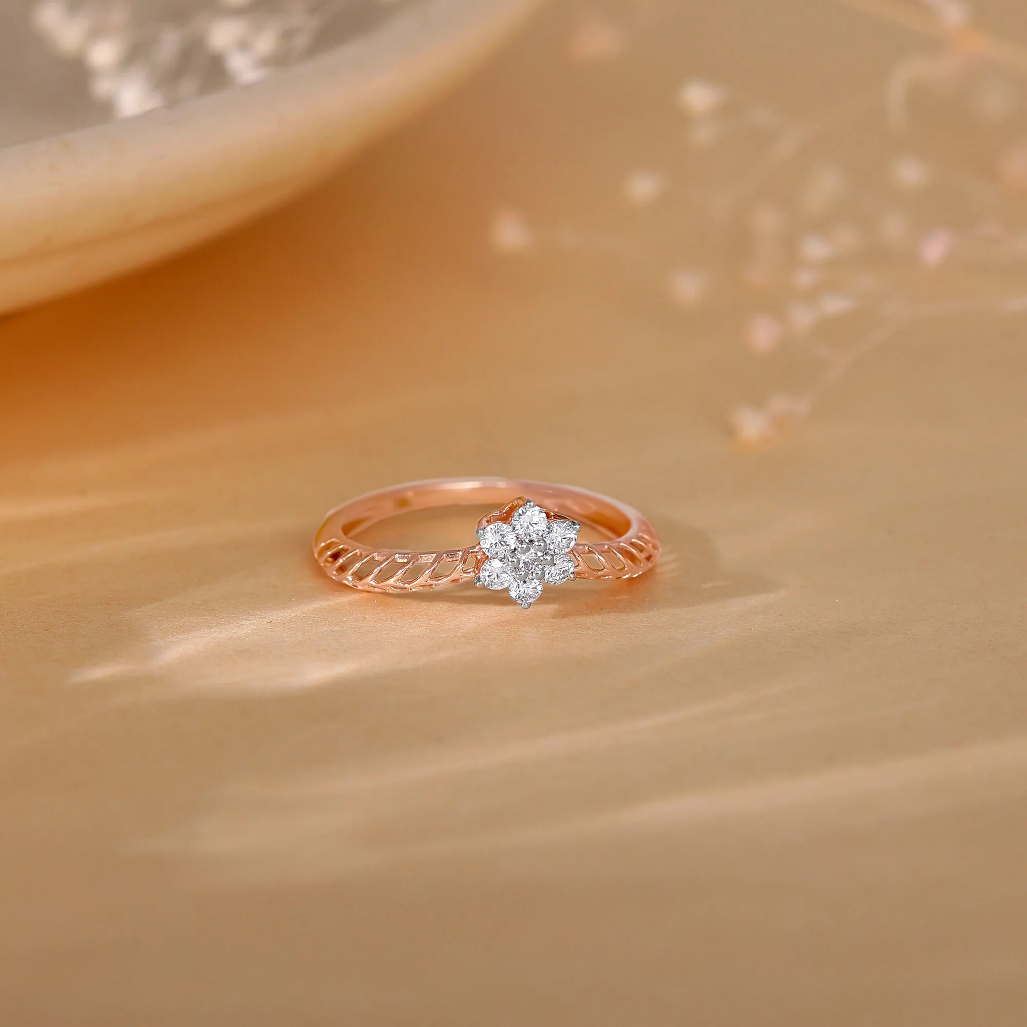 Rose Gold Peak Elegance Diamond Ring Giva