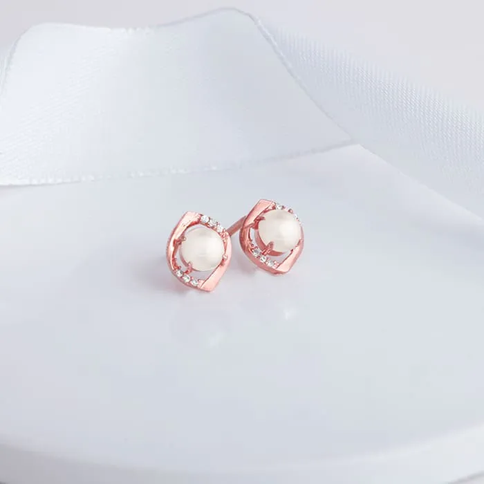 Rose Gold Pearl-fect Earrings Giva