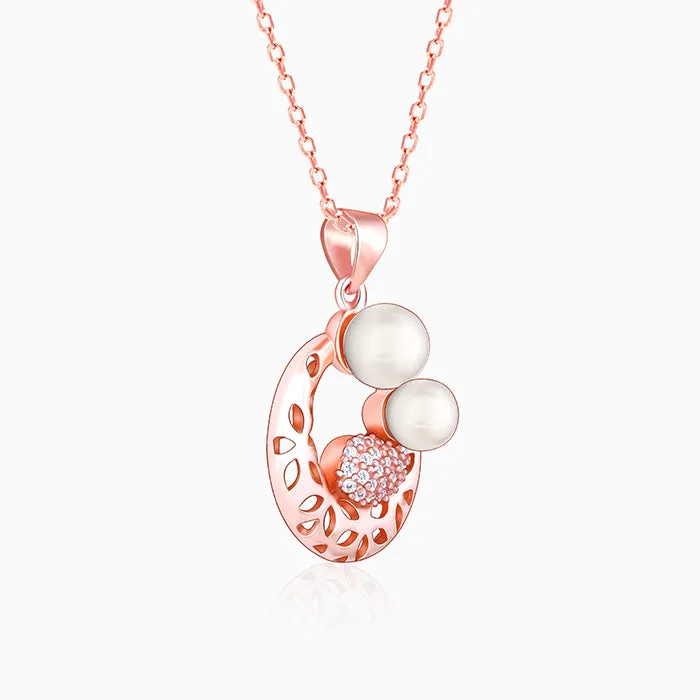 Rose Gold Pearlescent Cuddle Pendant With Link Chain Giva