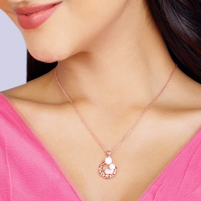 Rose Gold Pearlescent Cuddle Pendant With Link Chain Giva