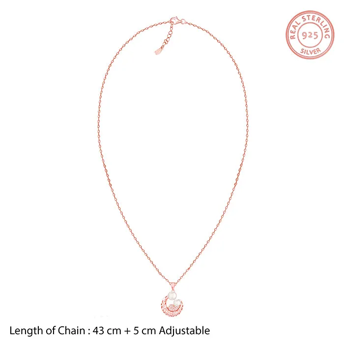 Rose Gold Pearlescent Cuddle Pendant With Link Chain Giva