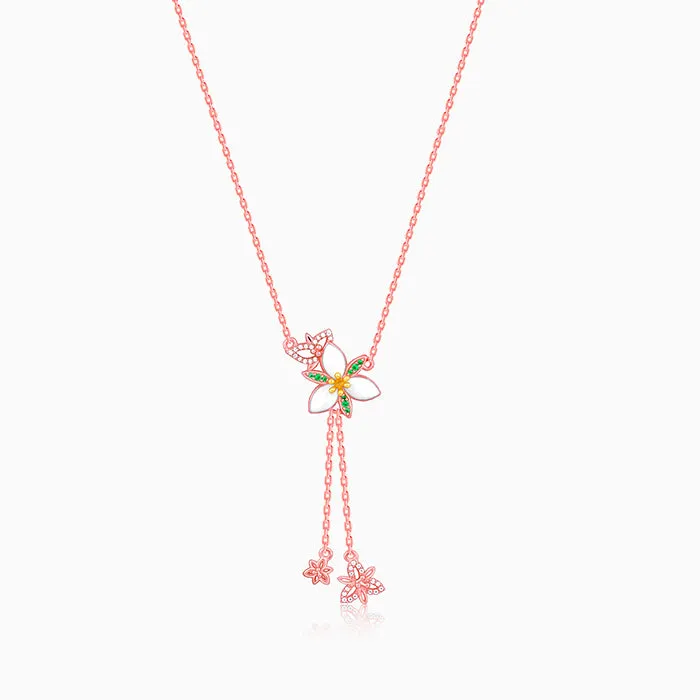 Rose Gold Persistent Trillium Lariat Necklace Giva