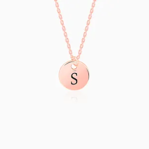 Rose Gold Personalised Classic Initial Pendant with Link Chain Giva