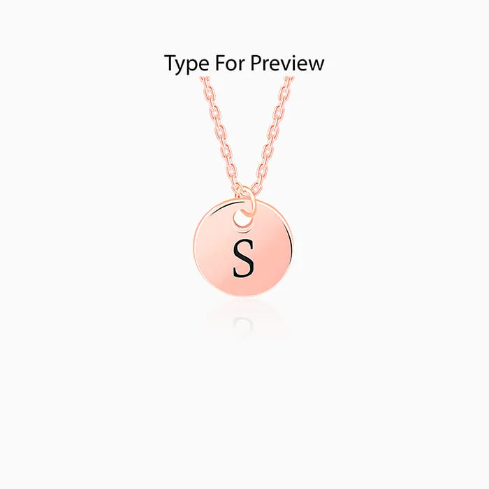 Rose Gold Personalised Classic Initial Pendant with Link Chain Giva