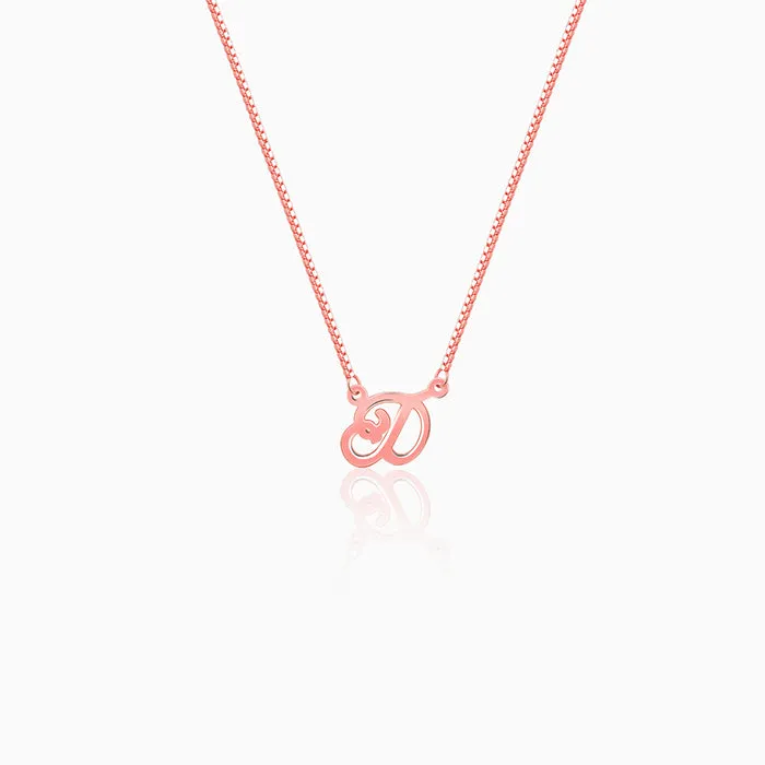 Rose Gold Personalised Cursive Initial Necklace Giva