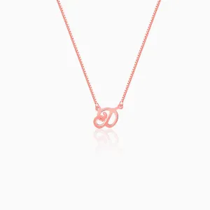 Rose Gold Personalised Cursive Initial Necklace Giva
