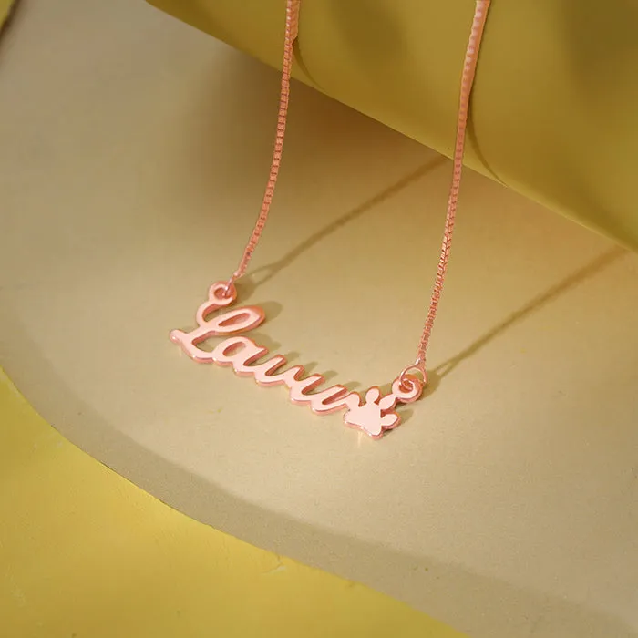 Rose Gold Personalised Dog Lover Necklace Giva