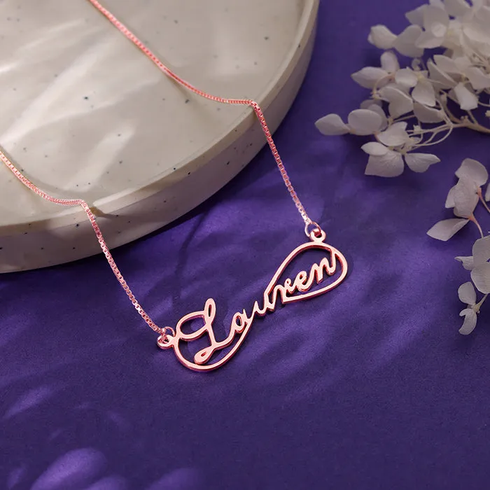Rose Gold Personalised Infinite Promises Pendant Giva