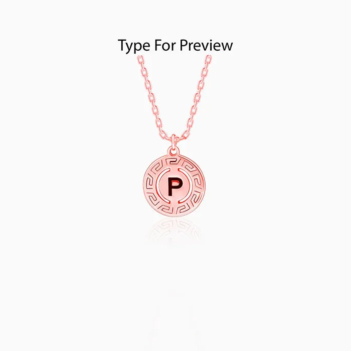 Rose Gold Personalised Initial Grace Pendant with Link Chain Giva