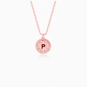 Rose Gold Personalised Initial Grace Pendant with Link Chain Giva