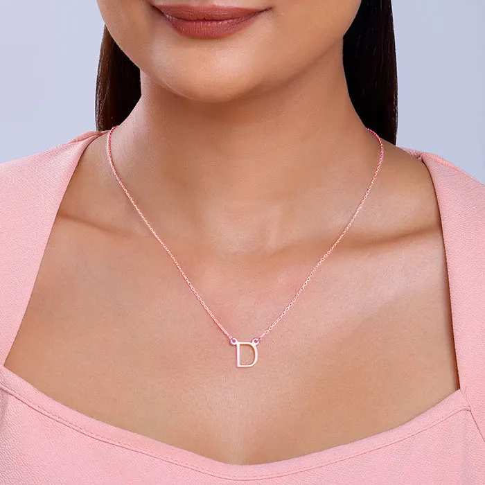 Rose Gold Personalised Initial Necklace Giva
