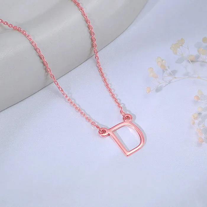 Rose Gold Personalised Initial Necklace Giva