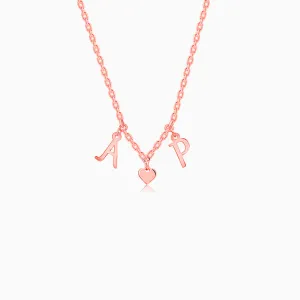 Rose Gold Personalised Love Initials Necklace Giva