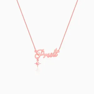 Rose Gold Personalised Name Star Charm Necklace Giva