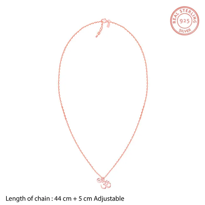 Rose Gold Personalised Om Pendant With Link Chain Giva