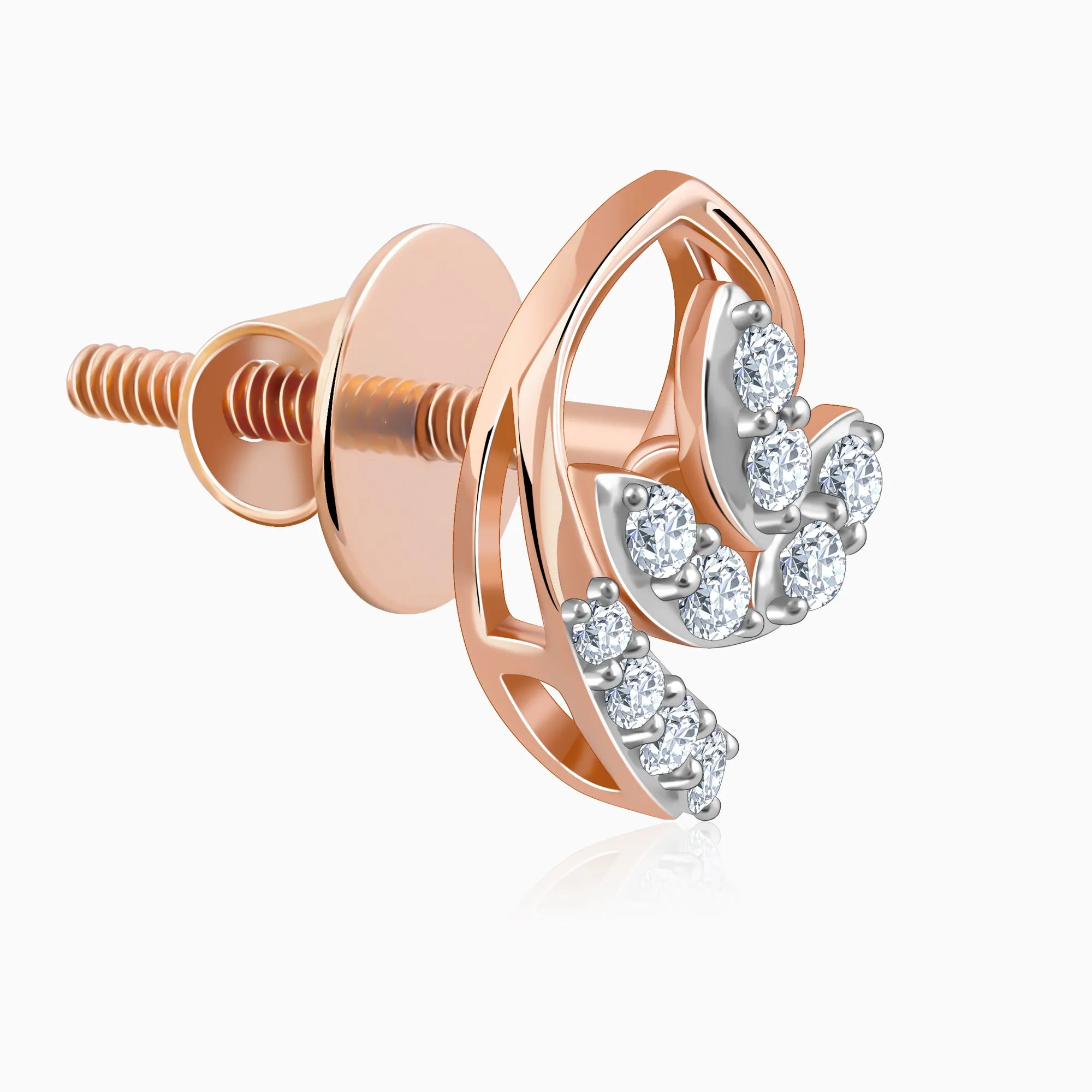 Rose Gold Petalia Diamond Earrings Giva