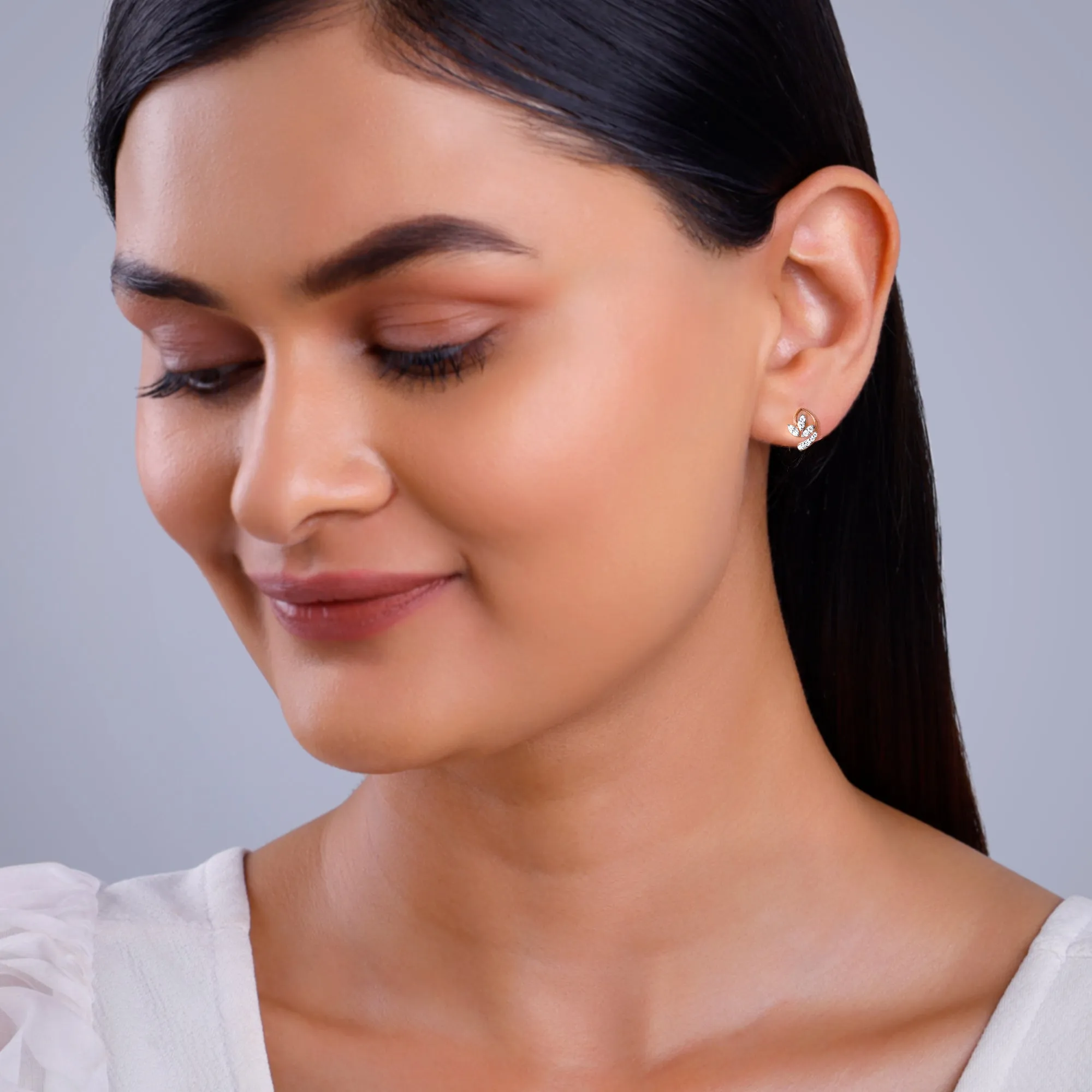 Rose Gold Petalia Diamond Earrings Giva
