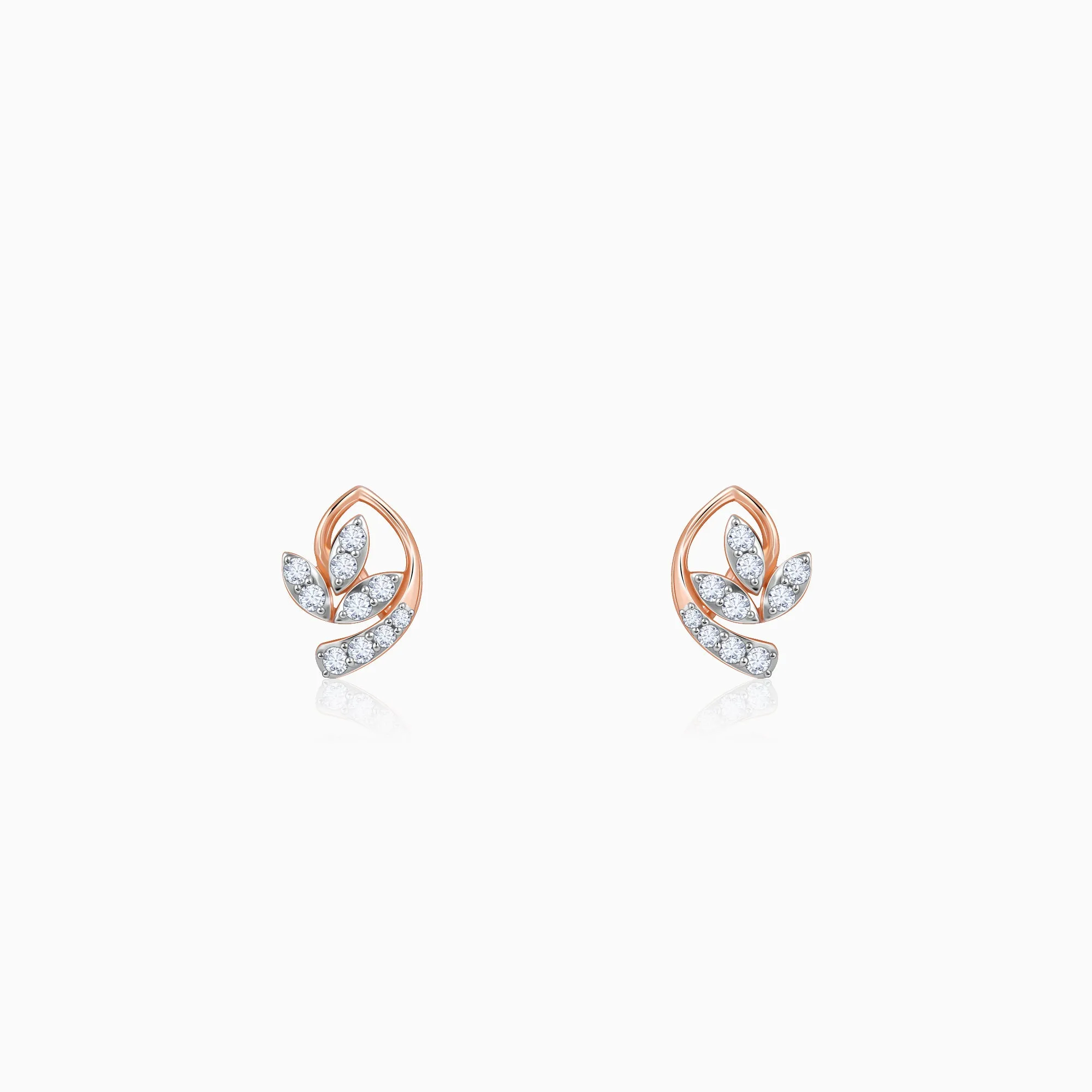 Rose Gold Petalia Diamond Earrings Giva