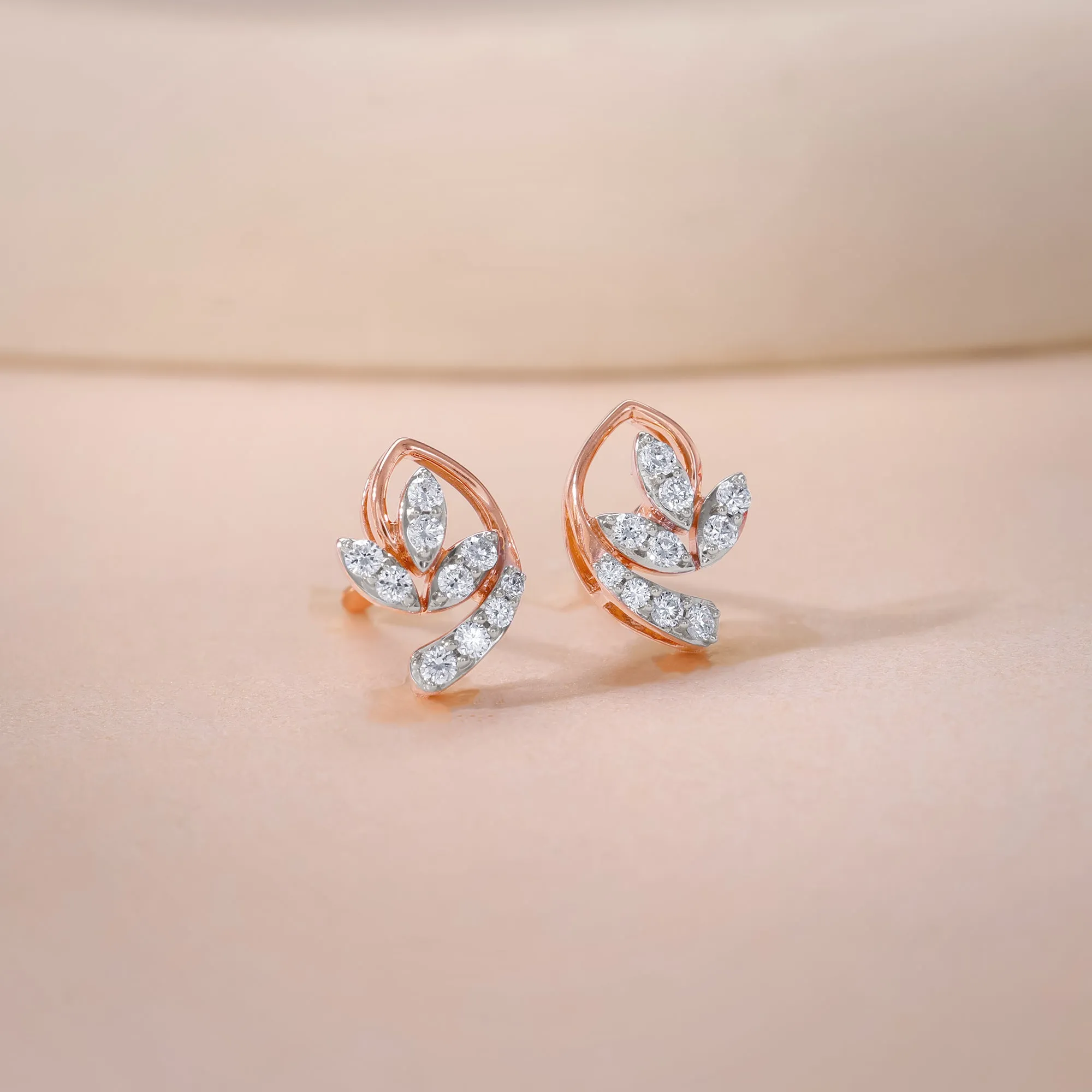 Rose Gold Petalia Diamond Earrings Giva