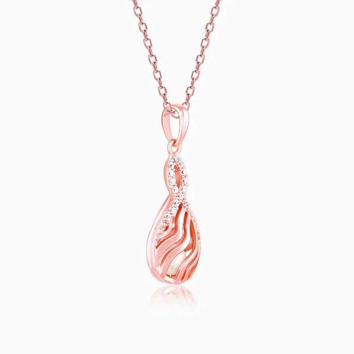 Rose Gold Pious Love Pendant With Link Chain Giva