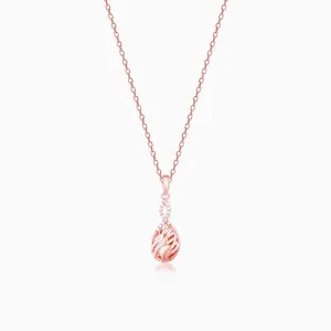 Rose Gold Pious Love Pendant With Link Chain Giva