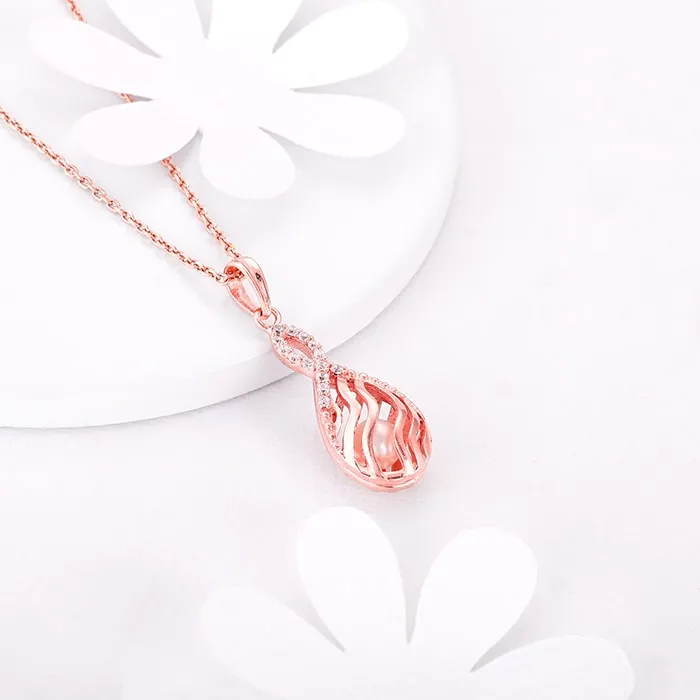 Rose Gold Pious Love Pendant With Link Chain Giva