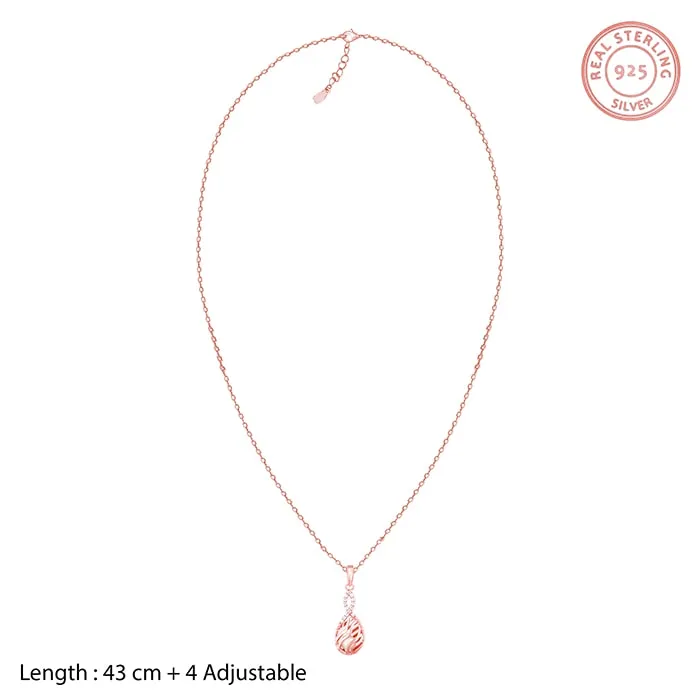 Rose Gold Pious Love Pendant With Link Chain Giva
